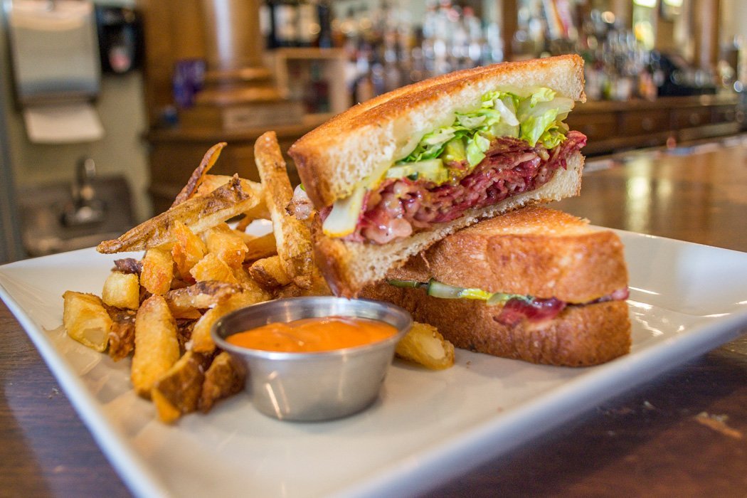 sandwich and fries